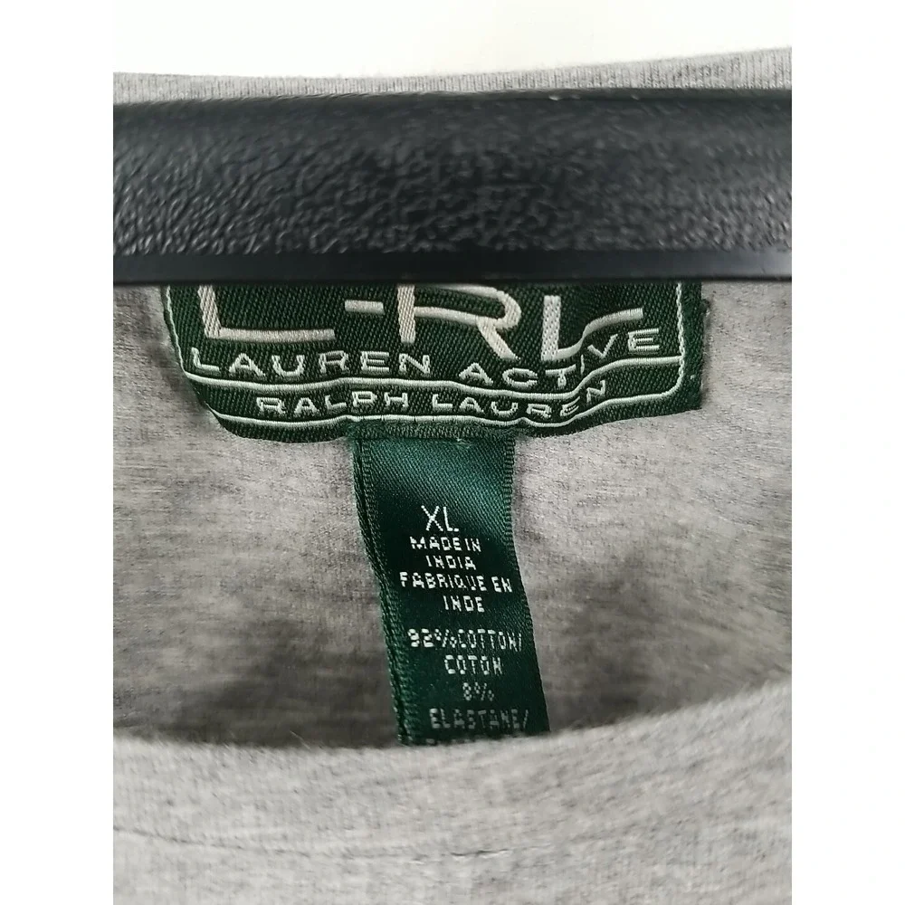Lauren Ralph Lauren Active Womens XL Gray Long Sleeve T-Shirt Pullover Top